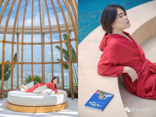 人气作家夏奈三亚“打卡”市区新地标酒店